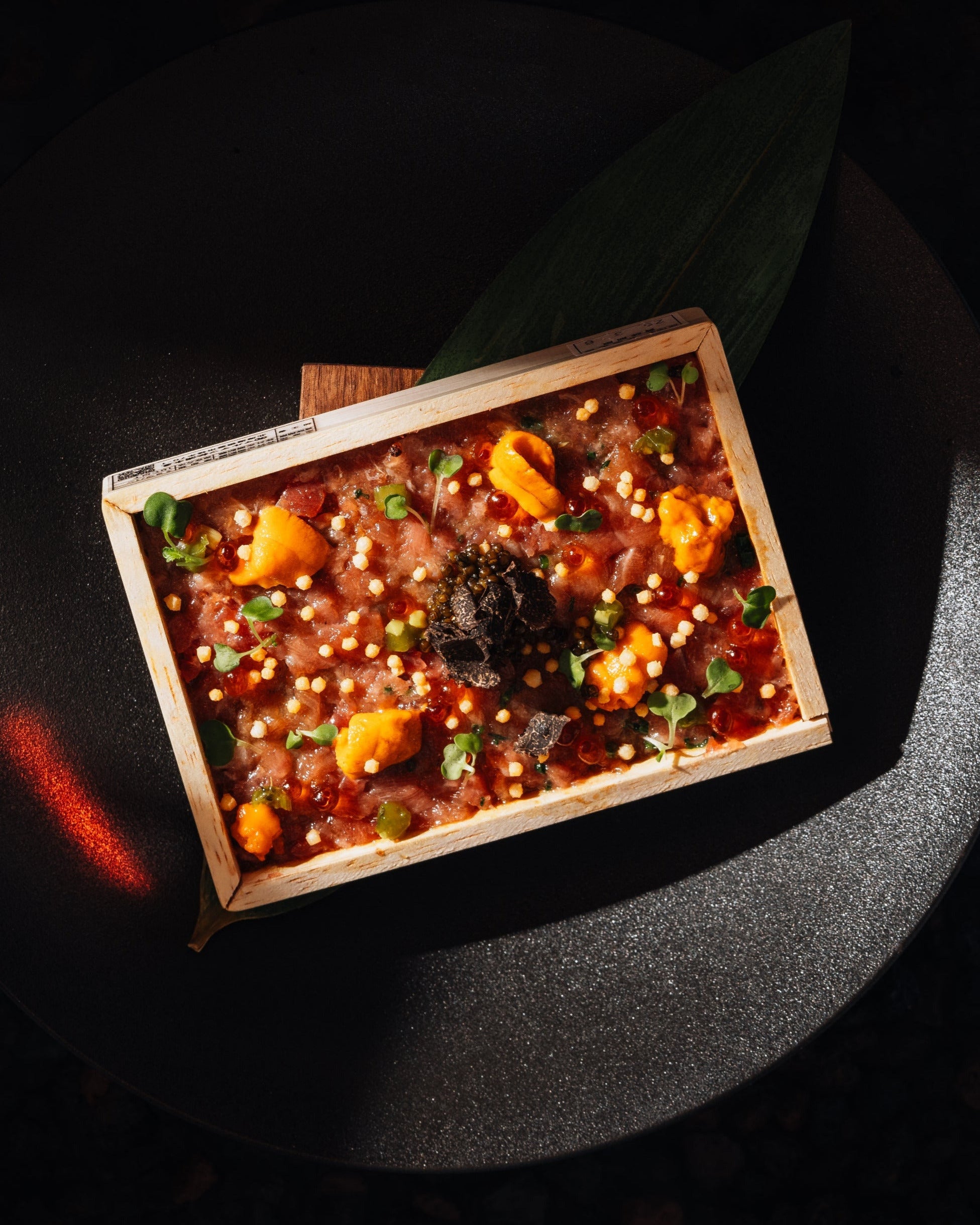 toro tartare with caviar event